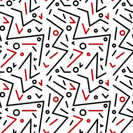 Stickers carrelage géométrique rouge et noir