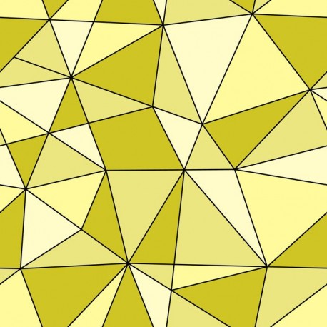 Stickers carrelage géométrique jaune fluo