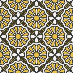 Stickers carrelage jaune et blanc