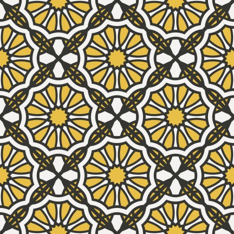 Stickers carrelage jaune et blanc