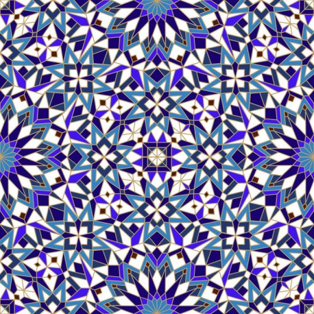 Stickers carrelage bleu et blanc