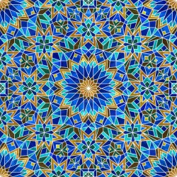 Stickers carrelage bleu oriental