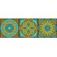 Stickers carrelage jaune et bleu