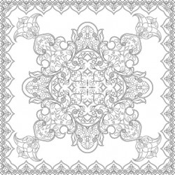 Stickers carrelage blanc fleur oriental