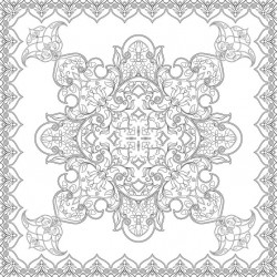 Stickers carrelage blanc fleur oriental