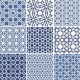 Stickers carrelage bleu et blanc