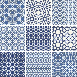 Stickers carreaux bleu et blanc