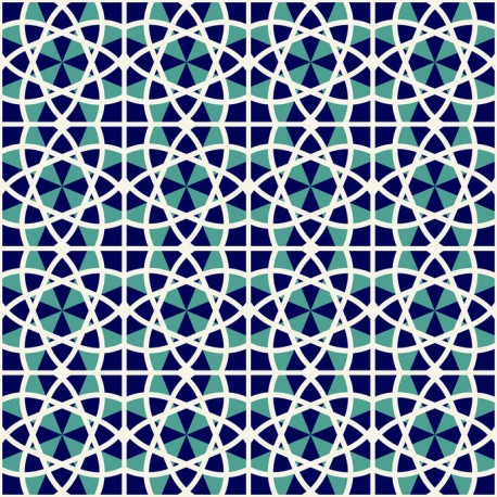 Stickers carrelage vert et bleu
