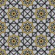 Stickers carrelage jaune et gris