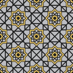 Stickers carrelage jaune et gris