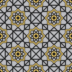 Stickers carrelage maroc jaune et gris