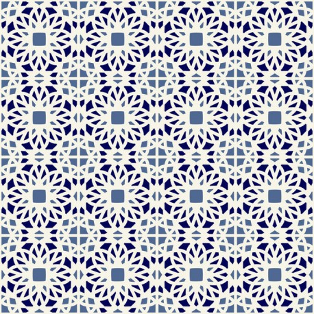 Stickers carrelage blanc et bleu