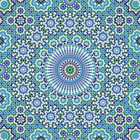 Stickers carrelage vert et bleu