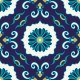 Stickers carrelage bleu et blanc