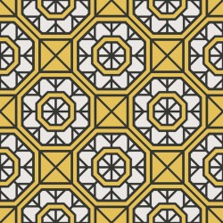 Stickers carrelage jaune et blanc
