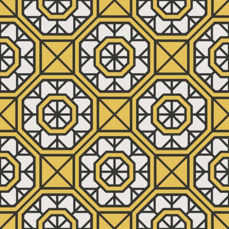 Stickers carrelage jaune et blanc