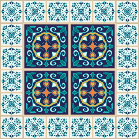 Stickers carrelage vert