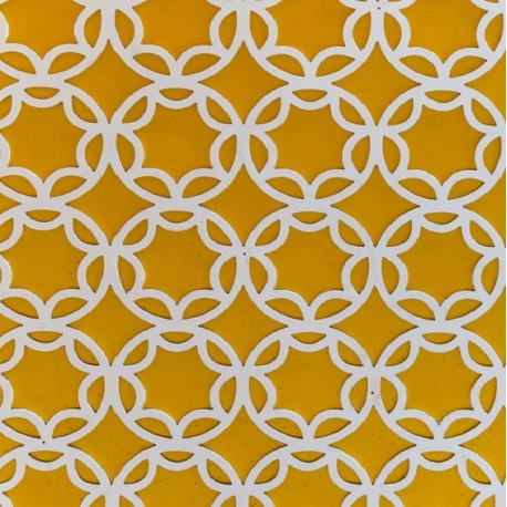 Stickers carrelage blanc et jaune