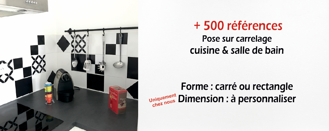 Sticker muraux carrelage cuisine Design - Sticker A moi Etiquette &  Autocollant